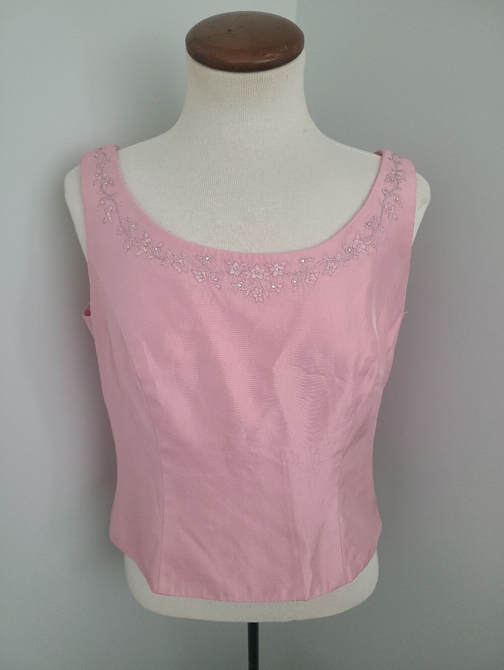 Vintage 90s Michaelangelo Top Size 10 Coquette Fairy Embroidered Floral Crystal